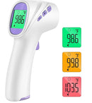 No-Touch Thermometer for Adults and Kids, Digital Thermometer with Fever Alarm, Fast Accurate Results, Easy for All Ages, FSA Eligible (Purple) by TinyTreasures Baby Boutique