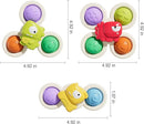 ALASOU 3PCS Pop Suction Cup Spinner Toys for 1 Year Old Boy Girl|Novelty Spinning Tops Toddler Toys Age 1-2|Sensory Baby Bath Toy for Toddlers 1-3|12 18 Months Boy Birthday Gift for Infant by TinyTreasures Baby Boutique