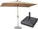 PURPLE LEAF 6' x 9' Patio Umbrella with Base Market Umbrella Rectangular Outdoor Umbrella with Push Button Tilt & Crank and 8 Ribs Aluminum Table Umbrella for Pool Backyard Beach, Taupe by GreenHaven Gardens