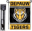 College Flags & Banners Co. DePauw Tigers Garden Flag with Pole Stand Holder by GreenHaven Gardens