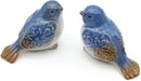 Set of 2 Ceramic Bird Figurines Flower Embellished Garden Statue Home Decor Mini Bird Ornaments by GreenHaven Gardens