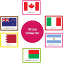 Menique Flags of The World Memory Matching Game – 100 Cards, 50 Countries to Match – Educational & Fun for Kids and Adults – Color-Coded by Continent – Learn Flags, Capitals, and Geography by TinyTreasures Baby Boutique
