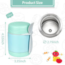 10oz Soup Thermo for Hot Food Kids,Lunch Thermo Kids Food Jar with Spoon Hot Insulated Food Containers,Leak Proof Stainless Steel Wide Mouth Lunch Food Thermo Jar for School(Mint-Green) by TinyTreasures Baby Boutique