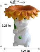 Solar Garden Decor Bunny Garden Statue Easter Decorations Outdoor Resin Sunflower Rabbit Statue with Bird Feeder Patio Decor Bunny Figurines with Lights Yard Decorations Easter Gifts for Women by GreenHaven Gardens