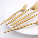 Matte Gold Silverware Set, Vanys 20 Piece Stainless Steel Cutlery Flatware Set, Kitchen Utensil Sets for 4, Tableware With Knife Spoons And Forks Set, Satin Finished Polished by CozyNest Decor