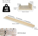 SAUMONIERES Picture Ledge Shelf Floating Book Shelves Set of 2 Wall Mounted Solid Wood for Bedroom Bathroom Living Room Kitchen, 55 Inch Natural by CozyNest Decor