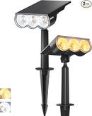 Barrina Solar Spot Lights Outdoor, 2-in-1 6500K & 2700K,360° Adjustable,3 Lighting Modes Solar Lights Waterproof, Auto On/Off 36 LEDs Landscape Spotlights for Garden Patio Yard Pool, 2 Packs by GreenHaven Gardens