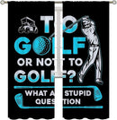 Golf Blackout Curtains for Boy Girl Room Darkening Decor,Sports Themed Golfers and Cars Bedroom Living Room Home Rod Pocket Thermal Insulated Window Curtain/Drapes Panel,72x63 Inch… by TinyTreasures Baby Boutique