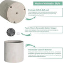 Mozing Cement Plant Pots Indoor - 5.9 inch Concrete Planter Pot for Planting - Modern Stone Clay Flower Pot with Drainage Hole for Garden, Home, Office Decor, Grey by GreenHaven Gardens