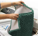 Muddy Mat® 4-Piece Seafoam Green Medium 30"X19" AS-SEEN-ON-TV Highly Absorbent Microfiber Door Mat, Bath Mat and Pet Rug, Non Slip Thick Washable, Soft Chenille for Kitchen Bedroom Indoor and Outdoor by CozyNest Decor