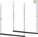STORAGE MANIAC Hanging Closet Rod, Adjustable Width and Height Closet Hanging Organizer, Space-Saving Clothes Hanging Bar, Closet Extender Hanging Rod Double Closet Hanging Rod, 2 Pack Black by CozyNest Decor