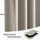 MIULEE Stone Back Tab Blackout Curtains 72 Inches Long 2 Panels Set for Living Room Bedroom Privacy, Rod Pocket/Pinch Pleat Thermal Insulated Room Darkening Pleated Light Blocking Drapes by TinyTreasures Baby Boutique