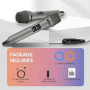 Aveek 2.4GHz Wireless Microphone System, 2 Rechargeable Mics and Receiver, Plug & Play for Karaoke Machine, Party Speakers, Home Entertainment, Wedding & Events - Crystal Clear Sound, 100ft Range by TinyTreasures Baby Boutique