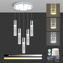 OKELI Smart Dimmable LED 5-Light Pendant Light for Kitchen Island, 18W 1350LM Modern Bubble Crystal Island Light Fixture with TUYA App & Voice Control, Adjustable 3000K-6000K, Electro-Chrome by CozyNest Decor