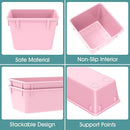WOWBOX 25 PCS Plastic Drawer Organizer Set, 4 Sizes Desk Drawer Divider Organizers and Storage Bins for Makeup, Jewelry, Gadgets for Kitchen, Bedroom, Bathroom, Office, Pink by TinyTreasures Baby Boutique