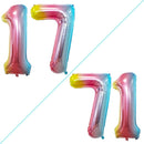 GOER Number 17 Balloons for 17th Birthday Sweet 17 Party Decorations,42 Inch Jumbo Foil Helium 71 Balloons for 71st Birthday Party Decoration (Rainbow) by TinyTreasures Baby Boutique