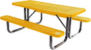 Coated Outdoor Furniture Heavy-Duty Portable Outdoor Picnic Table, Thermoplastic Coated Expanded Metal Commercial-Grade Patio Dining Furniture Made in America (6ft Rectangular, Textured Yellow) by GreenHaven Gardens