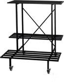 Zhongma 3 Tier Plant Stand with Wheels, Heary Duty Metal Plant Stand, 35.43 L x 17.5 W x 38.6H . Space saving Plant Stand by GreenHaven Gardens