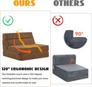 jela Foldable Sofa Bed Large Soft Foam Convertible Sleeper Chair Luxury Miss Fabric Fold Out Chair Bed Floor Couch with Back Support Floor Sofa for Living Room Bedroom (83"x33",Coffee Brown) by CozyNest Decor