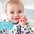 Bumkins Baby Utensils Set, Chewtensils Silicone Spoons for Dipping, Self-Feeding, Baby Led Weaning, Trainer Learning, First Stage Eating, Soft Practice Fork and Spoon, Babies 6 Months, Red by TinyTreasures Baby Boutique