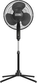 EZ-CHILL 16” Oscillating Pedestal Fan, 3-speed Options, 90-Degree Oscillating Head, Adjustable Height and Tilt, Powerful Air Flow, Black, MTFS-16B-BLK by CozyNest Decor