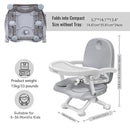 Baby Booster Seat for Dining Table with Removable Tray & Cushion, 3in1 Portable Toddler Booster Seat, 4 Height Adjustable Travel High Chair for Babies and Toddlers by TinyTreasures Baby Boutique
