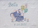 Personalized Baby Blanket Baby Quilt Monogrammed Blankets for Boys and Girls Embroidered Baby Gifts (Elephant & Balloons) Crib by TinyTreasures Baby Boutique