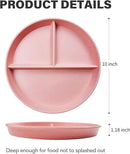 greenandlife 10 Inch 4PCS Unbreakable Portion Control Plates, Divided Plates for Kids Adults, Dishwasher & Microwave Safe Compartment Plate, Lightweight Reusable Wheat Straw Plate, BPA Free by CozyNest Decor