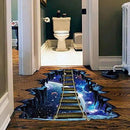 Quanhaigou Blue Galaxy Bridge Wall Sticker,3D Outer Space Decorations Decal for Home Decor Kids Bedroom Large by CozyNest Decor