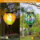 Starsoul Starsoul Dragonfly Hot Air Balloon Solar Lantern Glass Outdoor Hanging Hot Air Balloon Solar Flickering Flame Light Waterproof Garden Patio Yard Party Decorations by GreenHaven Gardens