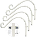 AJART Hanging Plant Bracket for Plant Hangers Outdoor (4 Pieces -12 inch) More Stable and Sturdy White Plant Hooks by GreenHaven Gardens