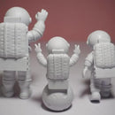 3 Pcs Silver White Astronaut Statues Set, Spaceman Sculpture Figurines Home Ornament Cake Toppers Gift by CozyNest Decor