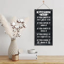 Hanging Kitchen Rules Wood Decor Sign, Rustic Kitchen Wooden Signs, Printed Wood Wall Art Sign, Kitchen Door Rules Rustic Sign, Hanging Wood Sign Kitchen Decor, Funny Farmhouse Kitchen Wall Décor A1 by CozyNest Decor