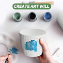 7 pcs Plant Pots with Drainage Holes and Saucers, Indoor Planters, Set of 7 (7.5, 7, 6.5, 6, 5.5, 4.5, 3.5 Inches), White by GreenHaven Gardens