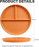 greenandlife 9 Inch 4PCS Unbreakable Portion Control Plates, Divided Plates for Kids Adults, Dishwasher & Microwave Safe Compartment Plate, Lightweight Reusable Wheat Straw Plate, BPA Free by CozyNest Decor