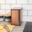RedFactor Stainless Steel Hanging Trash Can with Lid and Inner Bucket – Slim 1.3 Gallon Odor-Free Compost Bin for Kitchen Cabinet, Countertop, Under Sink, or Bathroom (Copper) by GreenHaven Gardens