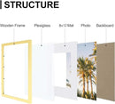 Vittanly 11x17 Picture Frames Set of 9, Shatter Resistant Plexiglass, Display 8x12 Pictures with Mat or 11x17 without Mat, Photo Frames for Wall Mount, Engineered Wood, Gold by CozyNest Decor