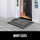 GORILLA GRIP 100% Waterproof All-Season WeatherMax Doormat US Designed Natural Rubber, Stain and Fade Resistant, Low Profile Indoor Outdoor Door Mats, Easy Clean Patio Mat, 17x29, Steel Diamond by CozyNest Decor