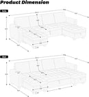 Belffin Modular Sectional Sleeper Sofa with Pull Out Bed Velvet Convertible U Shaped Sectional Sofa Couch with Storage Chaises for Living Room Green by CozyNest Decor
