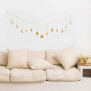 Mkono Moon Phase Wall Hanging Boho Aesthetic Room Decor Metal Moons Garland Hanging Art Bohemian Home Decoration for Girls Room Nursery Bedroom Livingroom Dorm, Ideal, Gold, 55" by CozyNest Decor