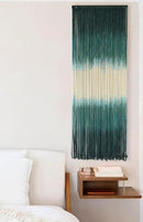 Macrame Wall Hanging Green Boho Handmade Ombre Wall Art Decor for Living Room Bedroom Fiber Art 15''W*43''L by CozyNest Decor
