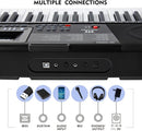 Piano Keyboard, Electric Keyboard Piano with light-Up Key, 255 Tones & Rhythms, Smart Learning System, Headphone/Mic, Stand, Bench, 61 Key Piano Keyboard for Beginners, Kids (Black-1) by TinyTreasures Baby Boutique