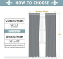 ChrisDowa Blackout Curtains 90 Inches Long 2 Panels Set for Living Room, Grommet Thermal Insulated Room Darkening Curtains for Bedroom (Light Grey, 52 x 90 Inch)