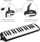 EASTROCK 32 Key Melodica Instrument Air Piano Keyboard Soprano Melodica with 2 Mouthpieces Tube Sets Carrying Bag for Beginners Adults Gift Black by TinyTreasures Baby Boutique