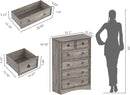 LGHM Modern 6 Drawer Dresser, Dressers for Bedroom, 44.33" Tall Chest of Drawers Closet Organizers & Storage Clothes - Easy Pull Handle, Textured Borders Living Room, Hallway, Gray by TinyTreasures Baby Boutique