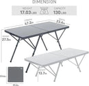 EVER ADVANCED Large Camping Table for 4-6 Person, Portable Folding Aluminum Table with Carrying Handle, Suitable for BBQ, Picnic, Camping and Indoor Use, Support up to 130LBS, Gray by GreenHaven Gardens