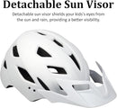 Kids Bike Helmet, Youth Toddler Boys Girls Helmets, 2 Size Adjustable for Ages 2-3-5-8-14 Years, Child Helmet with Visor and LED Light, Lightweight Multi-Sport Bicycle Scooter Cycling Helmets by TinyTreasures Baby Boutique