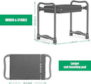 TomCare Garden Kneeler and Seat 10.64” Wider Larger Soft Kneeling Pad Garden Bench with 2 Large Tool Pouches Heavy Duty Garden Stool Foldable Tools Gardening Gifts for Women Men Gardeners,Grey by GreenHaven Gardens