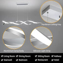 Modern Ceiling Chandelier Light, Acrylic Anti Flicker Pendant Lamp with Remote Control Dimmable 3 Color Mode & Brightness (Warm Cool Neutral Light) for Kitchen Bar by CozyNest Decor