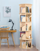 Rotating Bookshelf, 360 Display 5 Tier Floor Standing Bookcase Storage Rack for Kids&Adult, Wood Narrow Book Shelf Organizer for Bedroom, Living Room, Study Room(63 * 17.32 * 17.32inch) by TinyTreasures Baby Boutique